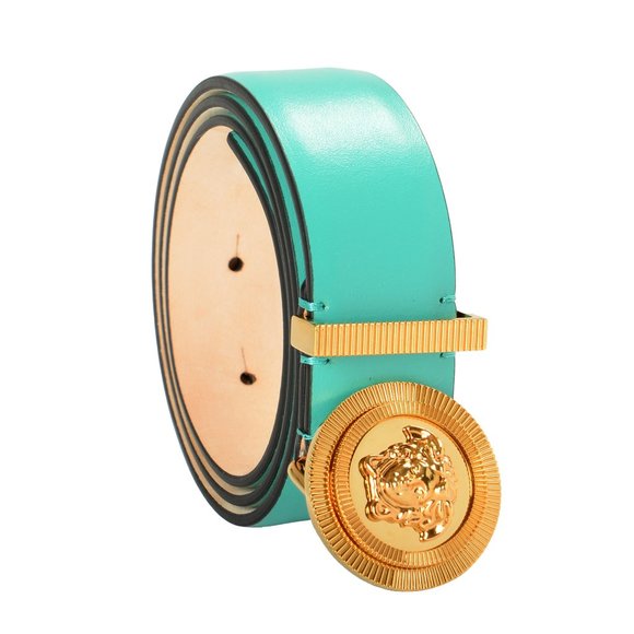 Versace Women\'s Leather Metal Medusa Head Logo Decorated Belt US 26 IT 65